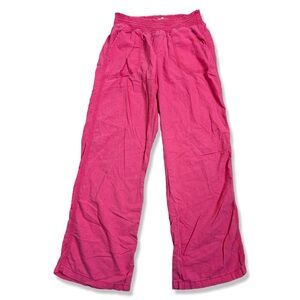 SO Pink Straight Leg Linen Beach Pants